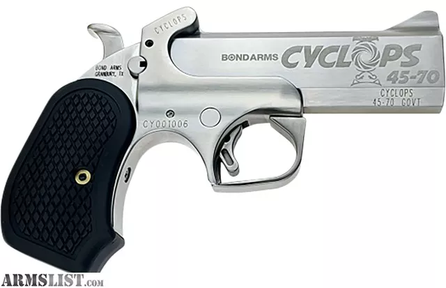 Bond Arms Cyclops Big Bore .45-70 Govt 4.25 Inch Stainless 1 Rd BACYP4570 from ELK CO AMMO&ARMS INC near Saint Marys, Pennsylvania, USA