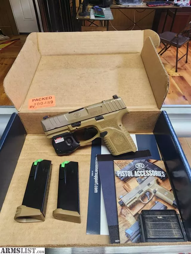 FN Reflex Tan 9MM with Laser 3.3IN from The Boom Box near Middleborough, Massachusetts, USA