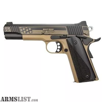 Kimber 1911 Boot Campaign .45ACP 5in Barrel 7rd Black/FDE w/Custom Engraving from Smoky Mountain Guns & Ammo near Knoxville, Tennessee, USA