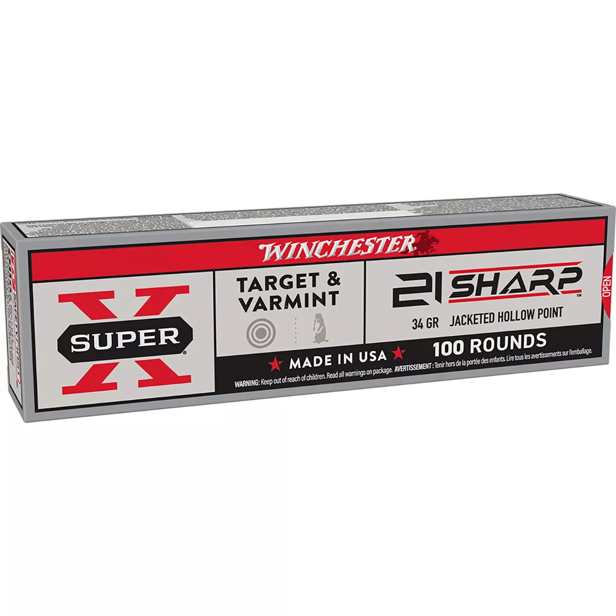 WINCHESTER SUPER-X 21 SHARP JACKETED HOLLOW POINT RIMFIRE AMMO