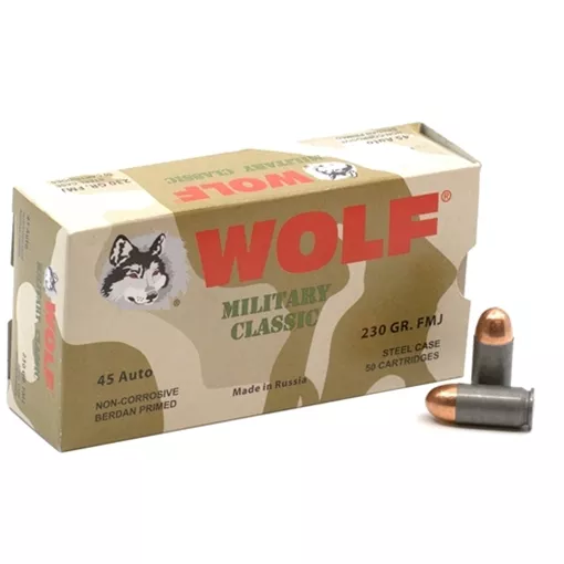 Wolf Ammunition WOLF-45ACP-500-FMJ-CASE