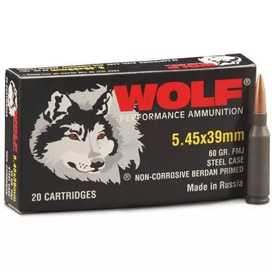 Wolf Performance 5.45 x 39mm 60 Grain FMJ 20 Rounds/ Box Ammo