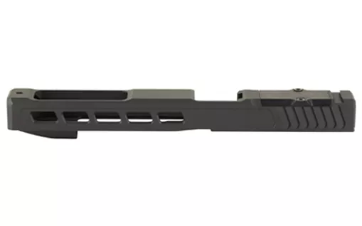 Zaffiri Precision ZPS.3, Optics Ready Stripped Slide, RMR Footprint, Lightening Cuts, Cerakote Finish, Armor Black, Fits Glock 17L Gen 3, Includes Black Anodized Optics Plate Cover and Screws ZPS.3.G17L.BLK