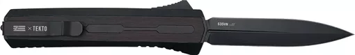 Zastava A7 OTF Knife - Tactical Black Wood S35VN Dagger Blade ZA7TBD