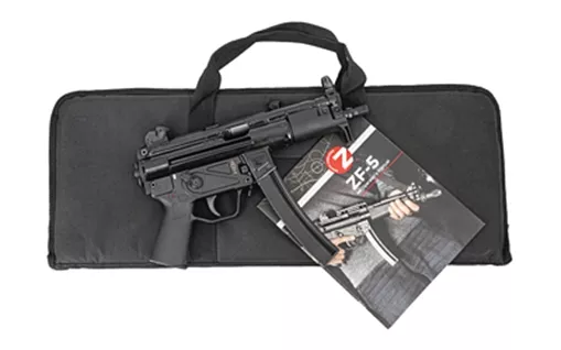 Zenith Firearms ZF-5P Essentials Package, Semi-automatic, 9MM, 5.8" CHF Threaded/Trilug Barrel, 1/2X28, Matte Finish, Black, Polymer Grip, Ambidextrous Safety, Adjustable Sights, 1 Magazine, 30 Rounds, Soft Case, Manual ZF5P01MAG9BK