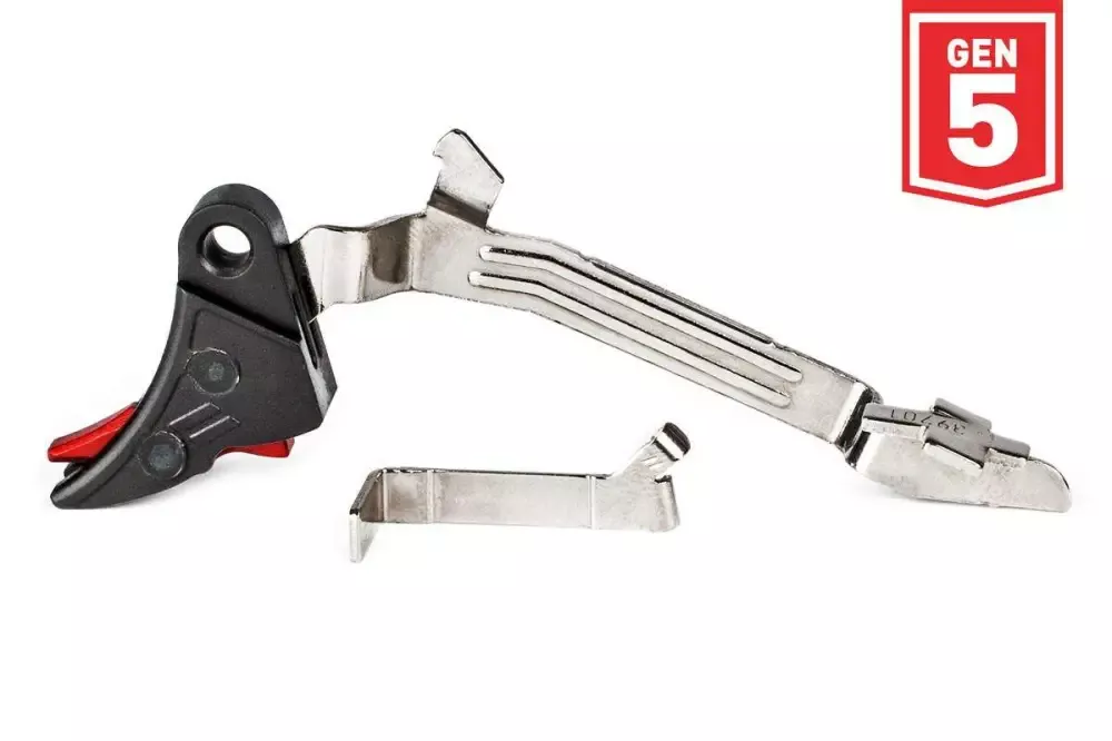 ZEV CFTPROBAR5GBR Pro Trigger BAR Kit with Red Safety Compatible with Glock 17, 19, 19x, 26, 34 Gen 5 Curved
