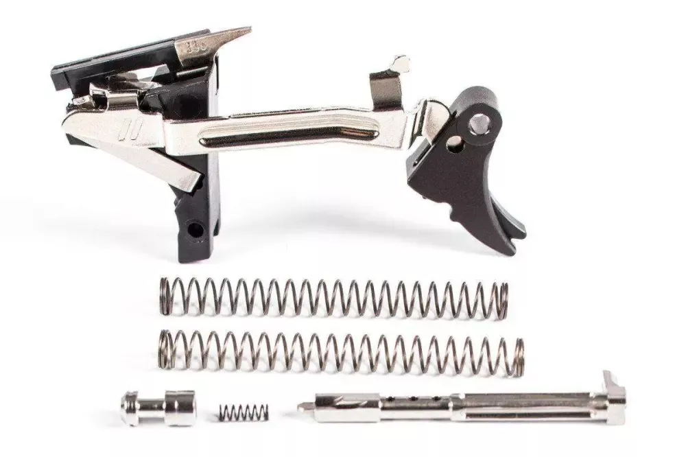 ZEV FULADJULT9BB Fulcrum Adjustable Trigger Ultimate Kit with Black Safety Compatible with Glock 7, 17C, 17L, 19, 19C, 26, 34 Gen 1-3 Curved