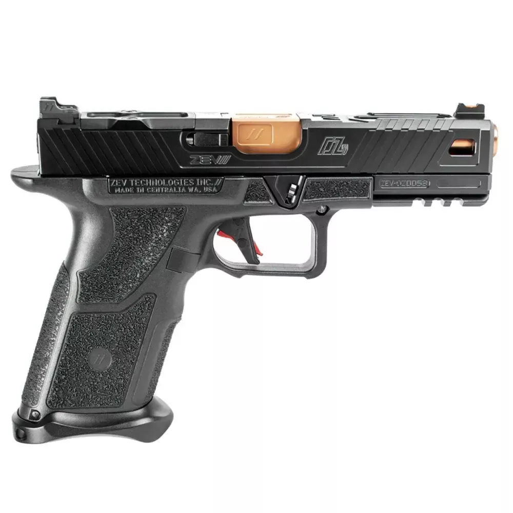 ZEV OZ9STDBBRZ OZ9 Standard 9mm Luger 4.49' 17+1 Black Black Polymer Grip Bronze Barrel