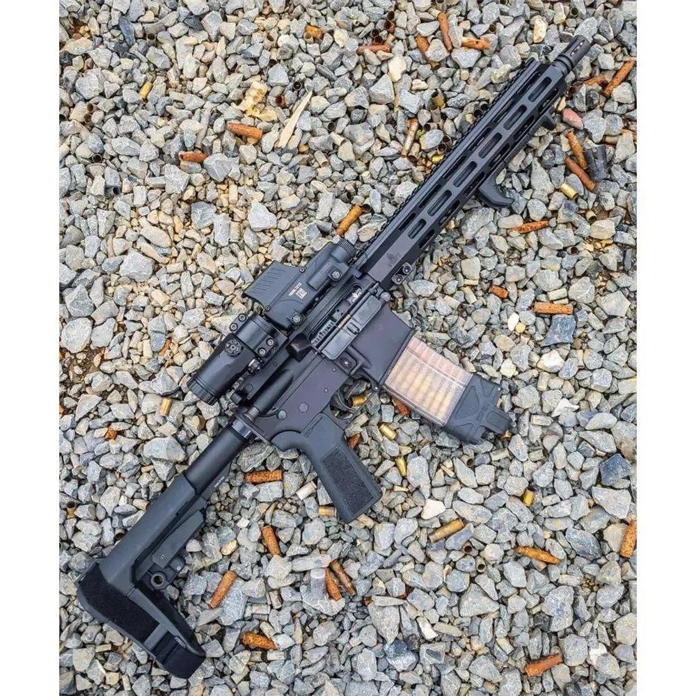 ZION Z-15 5.56 NATO Tactical Pistol 12.5in, 11.5in Freefloat MLOK, SBA3 Brace and B5 Grip, 1-30rd PMAG Black